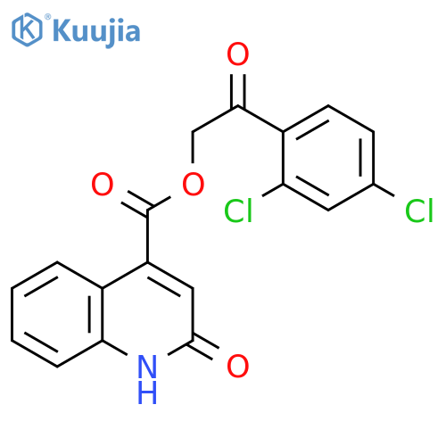 2-(2,4-dichlorophenyl)-2-oxoethyl 2-hydroxyquinoline-4-carboxylate structure