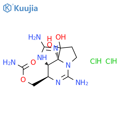 1H,10H-Pyrrolo[1,2-c]purine-10,10-diol,2,6-diamino-4-[[(aminocarbonyl)oxy]methyl]-3a,4,8,9-tetrahydro-, hydrochloride(1:2), (3aS,4R,10aS)- structure
