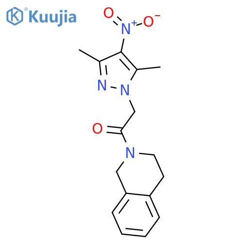 <br>1-(3,4-Dihydro-1H-isoquinolin-2-yl)-2-(3,5-dimethyl-4-nitro-pyrazol-1-yl)-e thanone structure