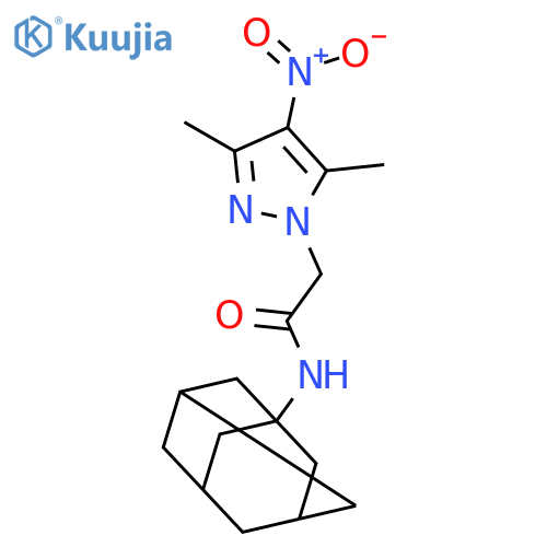 <br>2-(3,5-dimethyl-4-nitro-1H-pyrazol-1-yl)-N-(tricyclo[3.3.1.1~3,7~]dec-1-yl) acetamide structure