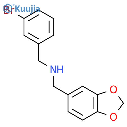1-(Benzo[d][1,3]dioxol-5-yl)-N-(3-bromobenzyl)methanamine structure