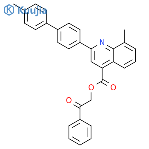 <br>2-Oxo-2-phenylethyl 8-methyl-2-(4'-methyl-[1,1'-biphenyl]-4-yl)quinoline-4- carboxylate structure