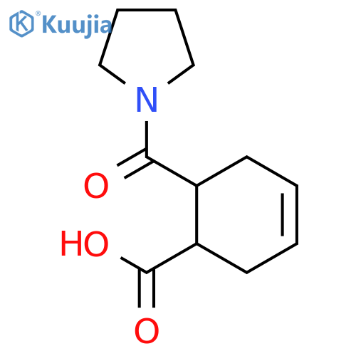 6-(pyrrolidine-1-carbonyl)cyclohex-3-ene-1-carboxylic acid structure