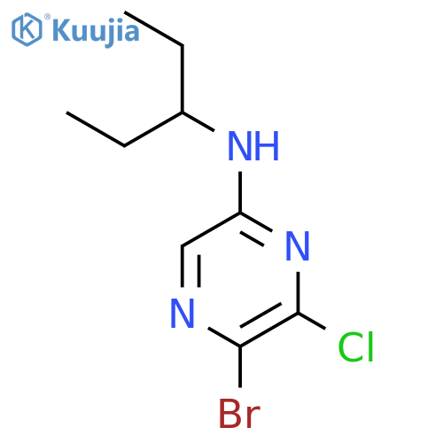 Pyrazinamine, 5-bromo-6-chloro-N-(1-ethylpropyl)- structure
