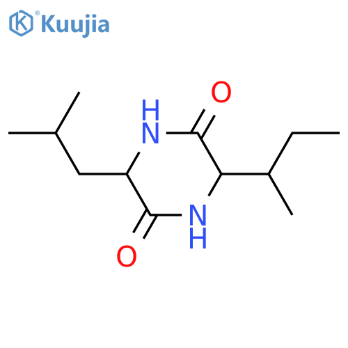 2,5-Piperazinedione, 3-[(1S)-1-methylpropyl]-6-(2-methylpropyl)-,(3S,6S)- structure