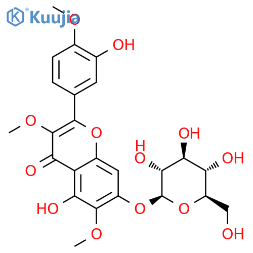 4H-1-Benzopyran-4-one,7-(b-D-glucopyranosyloxy)-5-hydroxy-2-(3-hydroxy-4-methoxyphenyl)-3,6-dimethoxy- structure