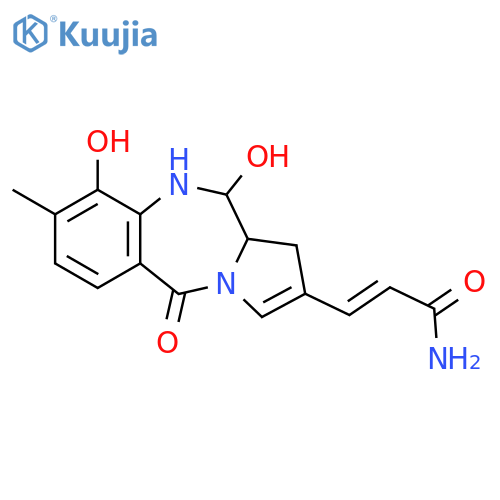 3-(9,11-dihydroxy-8-methyl-5-oxo-5,10,11,11a-tetrahydro-1H-benzo[e]pyrrolo[1,2-a][1,4]diazepine-2-yl)-acrylamide structure