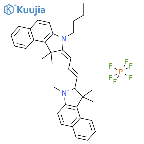 2-[(1e,3z)-3-(3-butyl-1,1-dimethyl-1,3-dihydro-2h-benzo[e]indol-2 -ylidene)-1-propen-1-yl]-1,1,3-trimethyl-1h-benzo[e]indolium Hexa Fluorophosphate structure