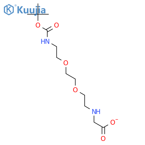 2-({2-2-(2-{(tert-butoxy)carbonylamino}ethoxy)ethoxyethyl}amino)acetic acid structure