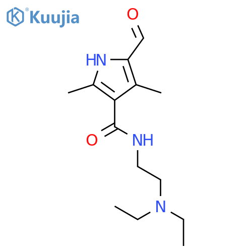 N-[2-(diethylamino)ethyl]-5-formyl-2,4-dimethyl-1H-pyrrole-3-carboxamide structure