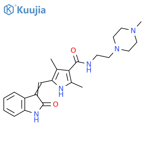 1H-Pyrrole-3-carboxamide,5-[(1,2-dihydro-2-oxo-3H-indol-3-ylidene)methyl]-2,4-dimethyl-N-[2-(4-methyl-1-piperazinyl)ethyl]- structure