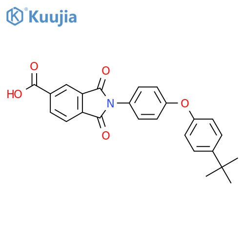 2-4-(4-tert-Butylphenoxy)phenyl-1,3-dioxoisoindoline-5-carboxylic acid structure