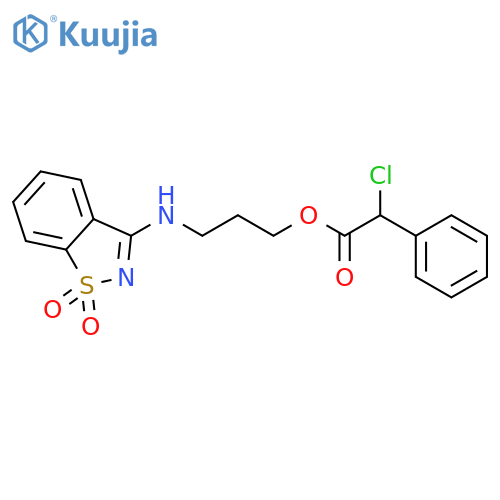 3-[(1,1-Dioxido-1,2-benzisothiazol-3-yl)amino]-propyl chloro(phenyl)acetate structure