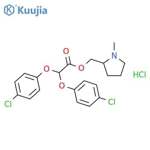 Acetic acid,bis(4-chlorophenoxy)-, (1-methyl-2-pyrrolidinyl)methyl ester, hydrochloride,(+)- (9CI) structure