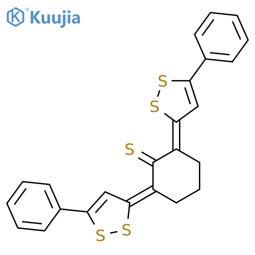 Cyclohexanethione, 2,6-bis(5-phenyl-3H-1,2-dithiol-3-ylidene)- structure
