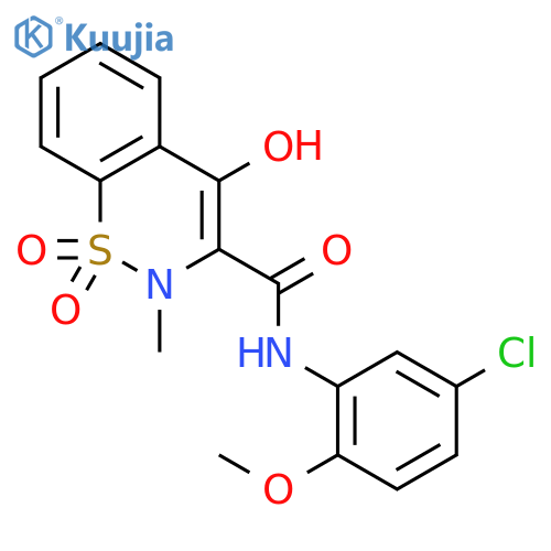 N-(5-chloro-2-methoxy-phenyl)-4-hydroxy-2-methyl-1,1-dioxo-1$l^{6},2-benzothiazine-3-carboxamide structure