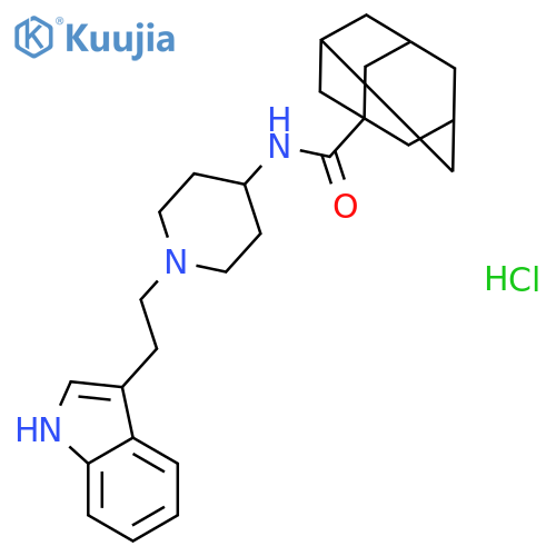 Tricyclo[3.3.1.13,7]decane-1-carboxamide,N-[1-[2-(1H-indol-3-yl)ethyl]-4-piperidinyl]-, hydrochloride (1:1) structure