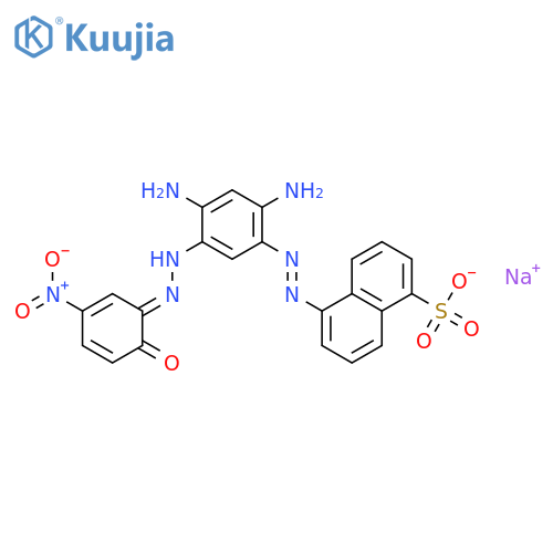 1-Naphthalenesulfonicacid,5-[2-[2,4-diamino-5-[2-(2-hydroxy-5-nitrophenyl)diazenyl]phenyl]diazenyl]-,sodium salt (1:1) structure