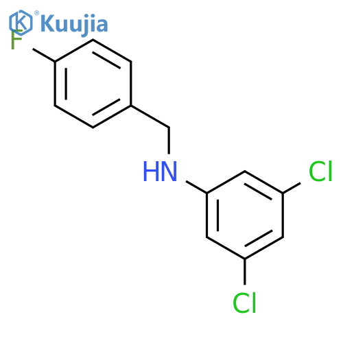 3,5-dichloro-N-[(4-fluorophenyl)methyl]aniline structure