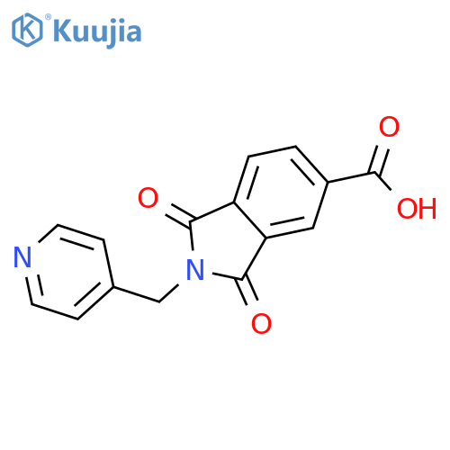 1,3-Dioxo-2-(pyridin-4-ylmethyl)-2,3-dihydro-1H-isoindole-5-carboxylic Acid structure