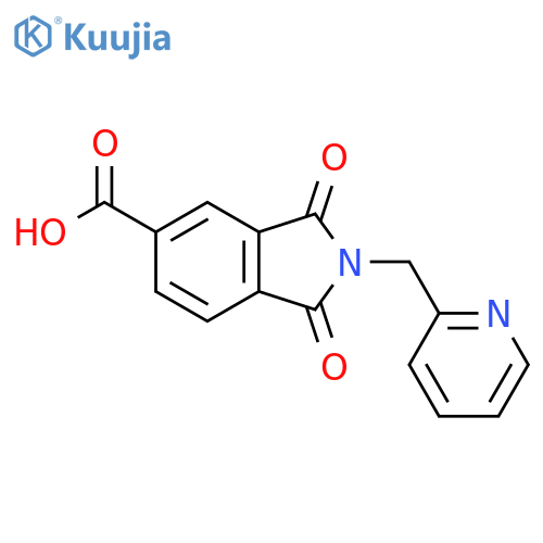 1,3-dioxo-2-[(pyridin-2-yl)methyl]-2,3-dihydro-1H-isoindole-5-carboxylic acid structure