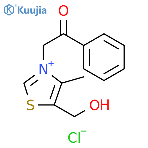 Thiazolium, 5-(hydroxymethyl)-4-methyl-3-(2-oxo-2-phenylethyl)-,chloride structure