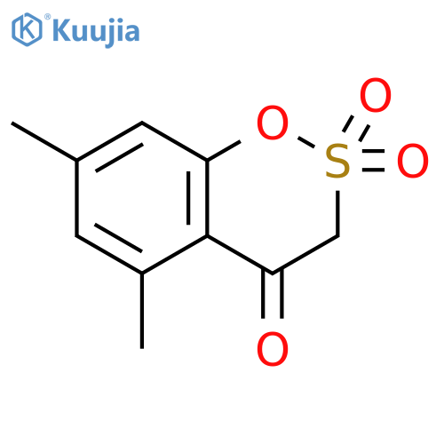 1,2-Benzoxathiin-4(3H)-one, 5,7-dimethyl-, 2,2-dioxide structure