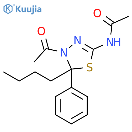 Acetamide,N-(4-acetyl-5-butyl-4,5-dihydro-5-phenyl-1,3,4-thiadiazol-2-yl)- structure