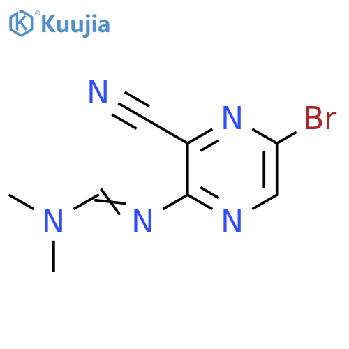 (E)-N'-(5-bromo-3-cyanopyrazin-2-yl)-N,N-dimethylformimidamide structure