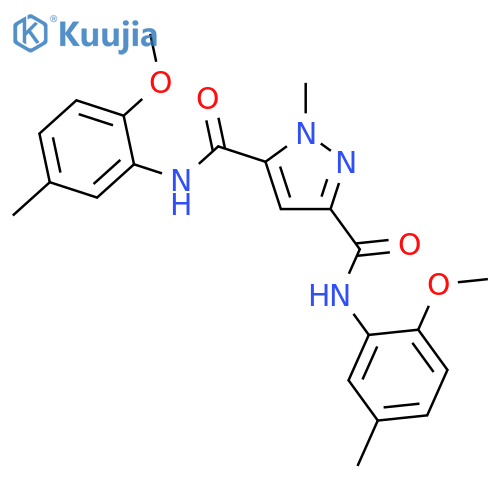 <br>1-Methyl-1H-pyrazole-3,5-dicarboxylic acid bis-[(2-methoxy-5-methyl-phenyl) -amide] structure