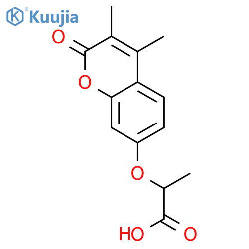 2-(3,4-Dimethyl-2-oxo-2H-chromen-7-yl)oxypropanoic acid structure