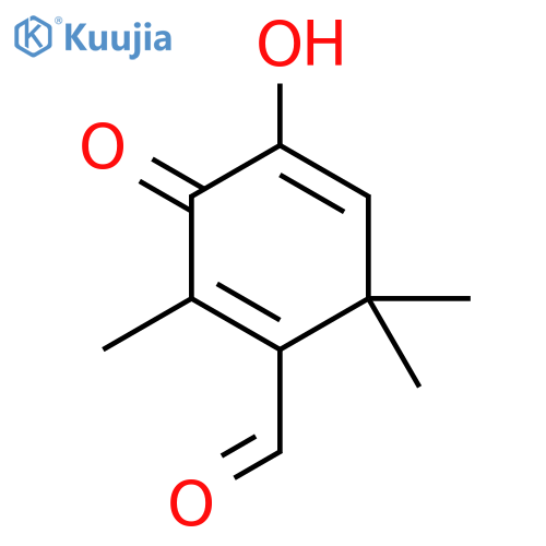 2,4,4-trimethyl-3-formyl-6-hydroxy-2,5-cyclohexadien-1-one structure