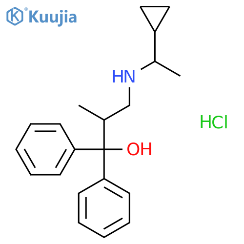 3-[(1-cyclopropylethyl)amino]-2-methyl-1,1-diphenylpropan-1-ol hydrochloride (1:1) structure