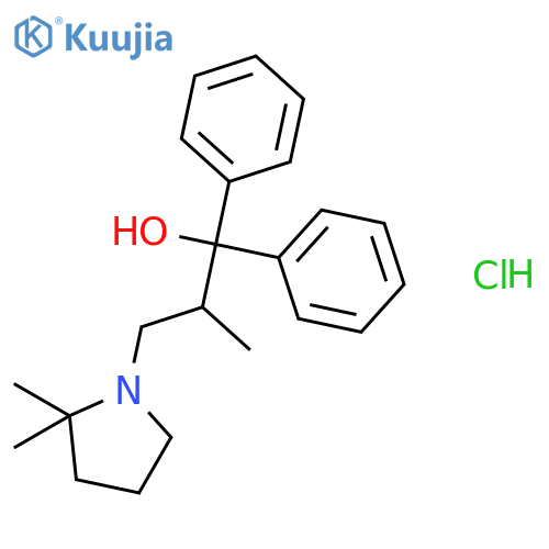 3-(2,2-dimethylpyrrolidin-1-yl)-2-methyl-1,1-diphenylpropan-1-ol hydrochloride (1:1) structure
