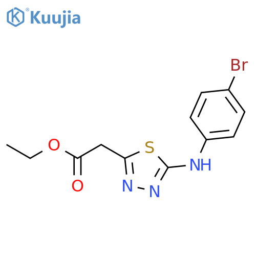 ethyl {5-[(4-bromophenyl)amino]-1,3,4-thiadiazol-2-yl}acetate structure