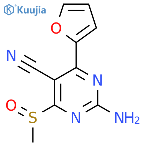 2-Amino-4-(furan-2-YL)-6-(methylsulfinyl)pyrimidine-5-carbonitrile structure