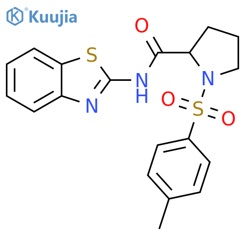 N-(1,3-benzothiazol-2-yl)-1-(4-methylbenzenesulfonyl)pyrrolidine-2-carboxamide structure