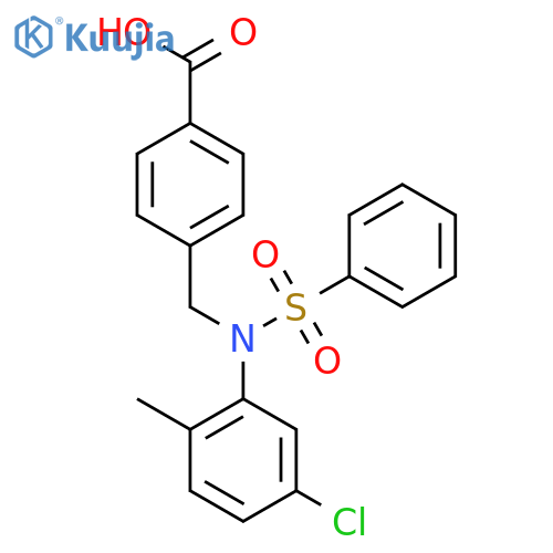 4-{(5-Chloro-2-methylphenyl)(phenylsulfonyl)aminomethyl}benzoic acid structure
