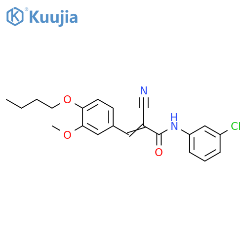 3-(4-Butoxy-3-methoxyphenyl)-N-(3-chlorophenyl)-2-cyano-2-propenamide structure