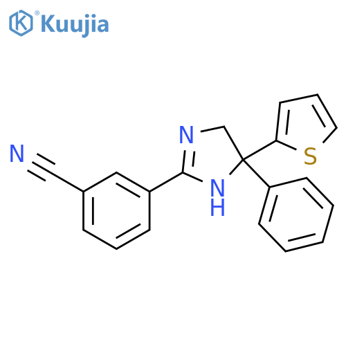 Benzonitrile, 3-[4,5-dihydro-4-phenyl-4-(2-thienyl)-1H-imidazol-2-yl]- structure