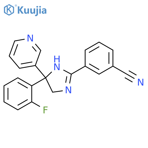 Benzonitrile,3-[4-(2-fluorophenyl)-4,5-dihydro-4-(3-pyridinyl)-1H-imidazol-2-yl]- structure