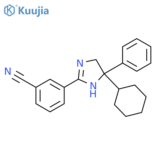 Benzonitrile, 3-(4-cyclohexyl-4,5-dihydro-4-phenyl-1H-imidazol-2-yl)- structure