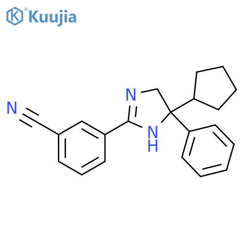 Benzonitrile, 3-(4-cyclopentyl-4,5-dihydro-4-phenyl-1H-imidazol-2-yl)- structure
