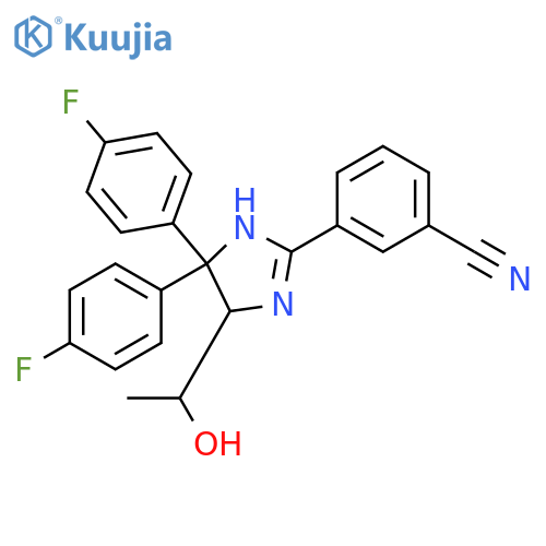 Benzonitrile,3-[4,4-bis(4-fluorophenyl)-4,5-dihydro-5-(1-hydroxyethyl)-1H-imidazol-2-yl]- structure