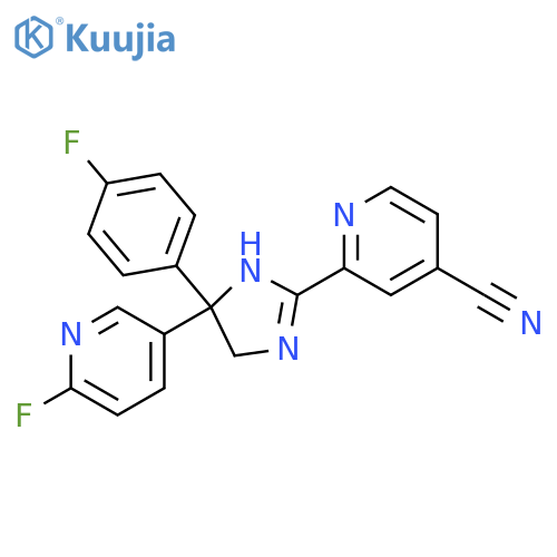 4-Pyridinecarbonitrile,2-[4-(4-fluorophenyl)-4-(6-fluoro-3-pyridinyl)-4,5-dihydro-1H-imidazol-2-yl]- structure