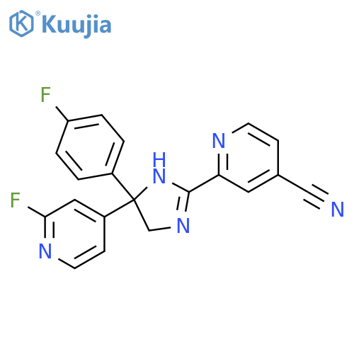 4-Pyridinecarbonitrile,2-[4-(4-fluorophenyl)-4-(2-fluoro-4-pyridinyl)-4,5-dihydro-1H-imidazol-2-yl]- structure