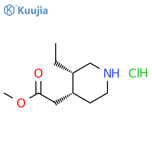 4-Piperidineacetic acid, 3-ethyl-, methyl ester, hydrochloride, (3S-cis)- structure