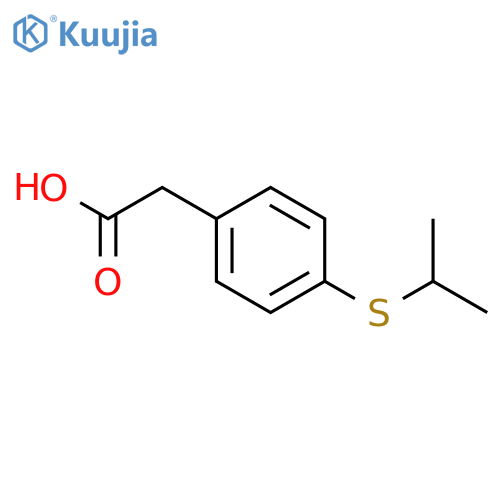 2-4-(propan-2-ylsulfanyl)phenylacetic acid structure