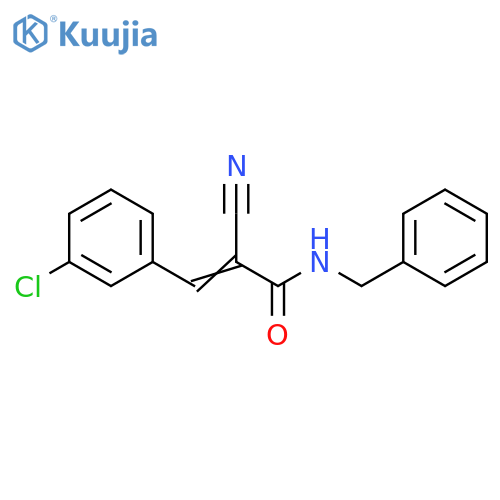 (2E)-N-benzyl-3-(3-chlorophenyl)-2-cyanoprop-2-enamide structure