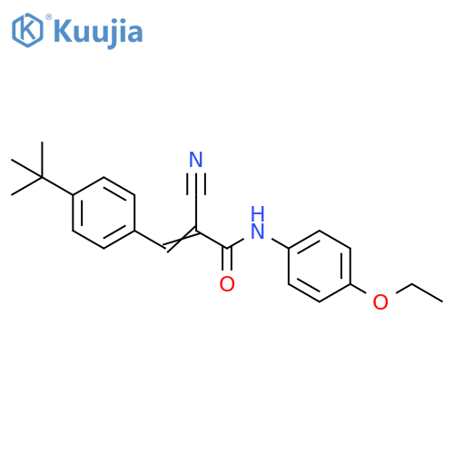 2-Cyano-3-[4-(1,1-dimethylethyl)phenyl]-N-(4-ethoxyphenyl)-2-propenamide structure